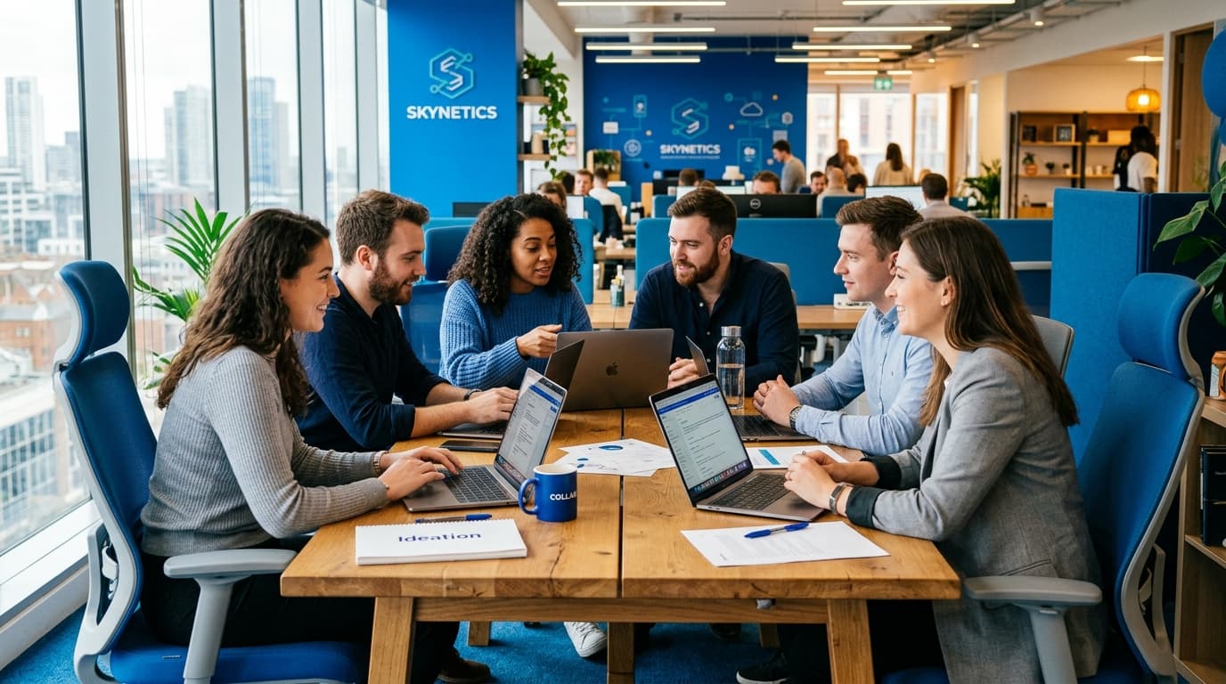 Equipo colaborando en las oficinas de Emplezio